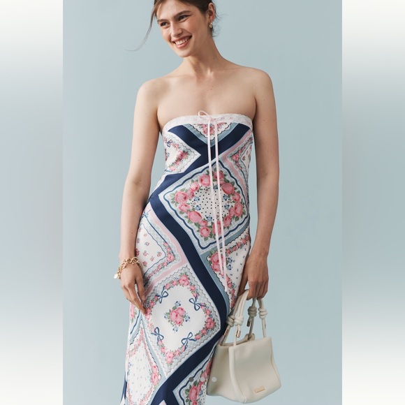 For Love And Lemons Strapless Daisy Mae Strapless Midi Dress - Picture 1 of 4
